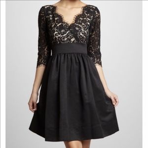 NWT Eliza J Black Lace & Faille Cocktail Dress